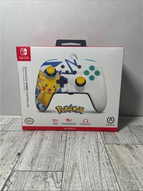 Pikachu White Wired Controller for Nintendo Switch sealed